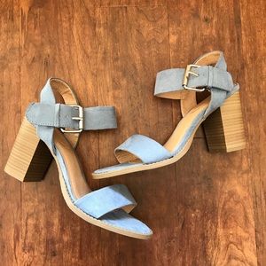 Madden Girl Blue Sandal Heels Size 8.5